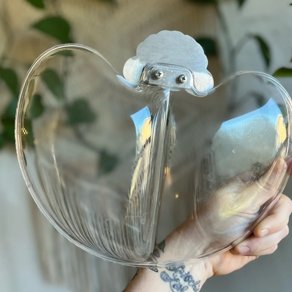 Vintage Acrylic & Pewter Seashell Divided Serving Tray – Coastal Nautical Decor